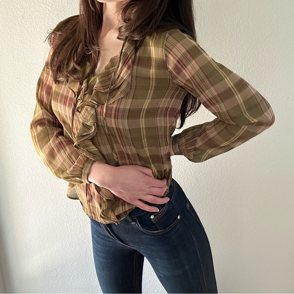 NWT Ralph Lauren Plaid Blouse - Picture 1 of 5